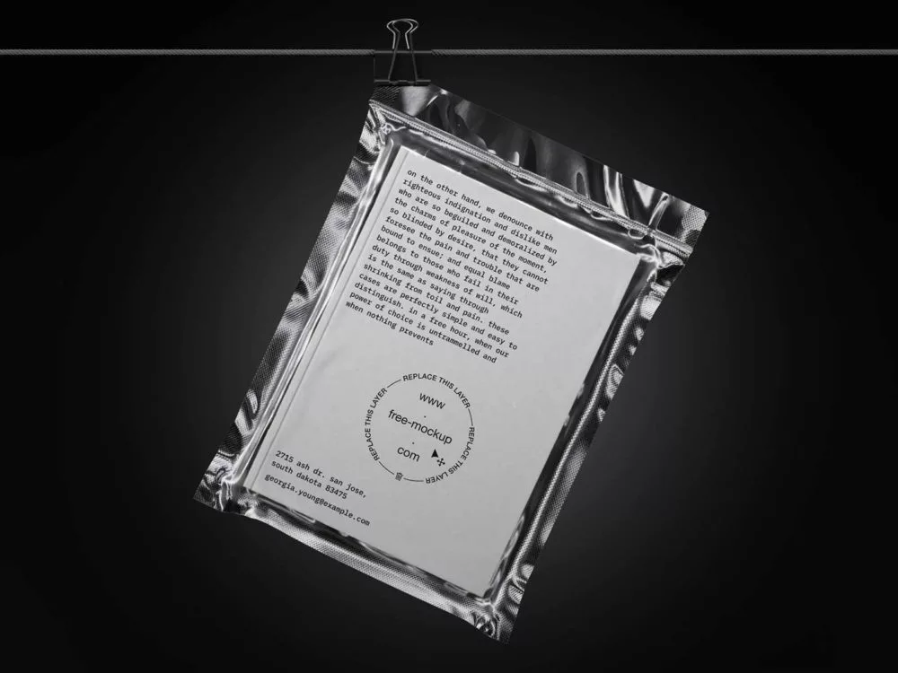 Free Book Mockup in a Plastic Vacuum Bag