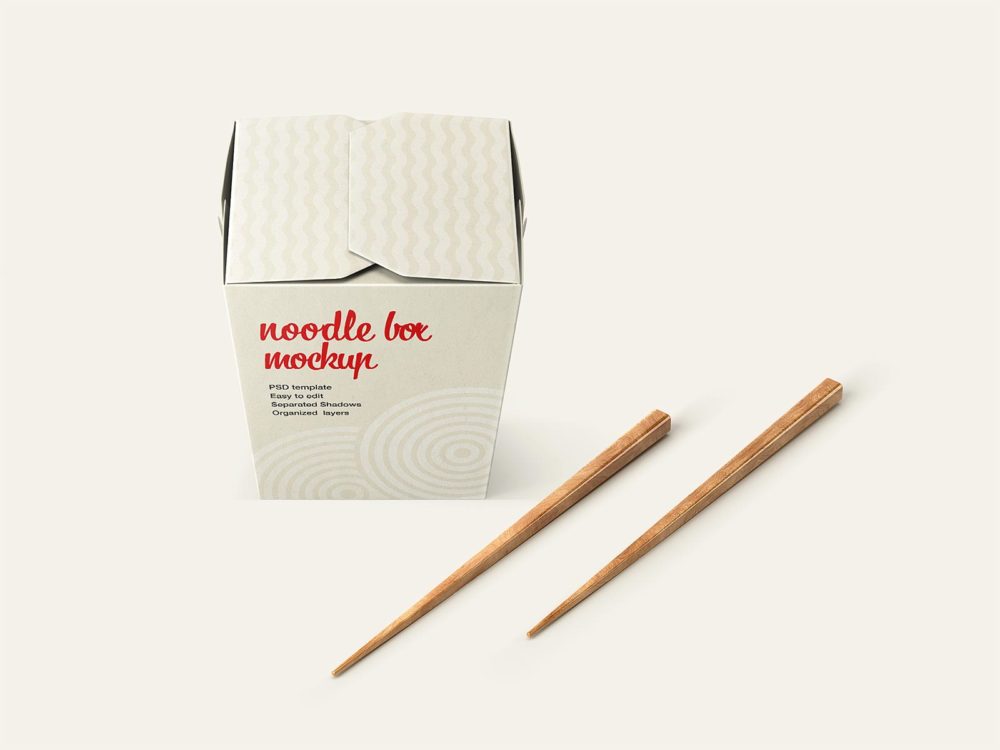 Free Chinese Take-Out Box Mockup