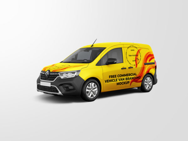 Free Commercial Vehicle Van Branding Mockup