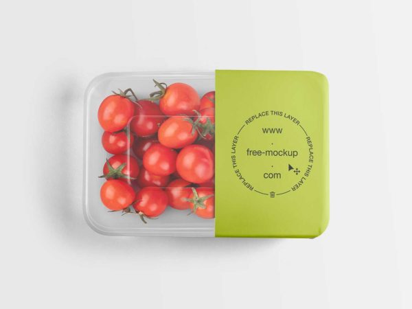 Free Food Container Mockup Filled with Tomato