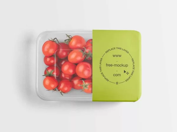 Free Food Container Mockup Filled with Tomato