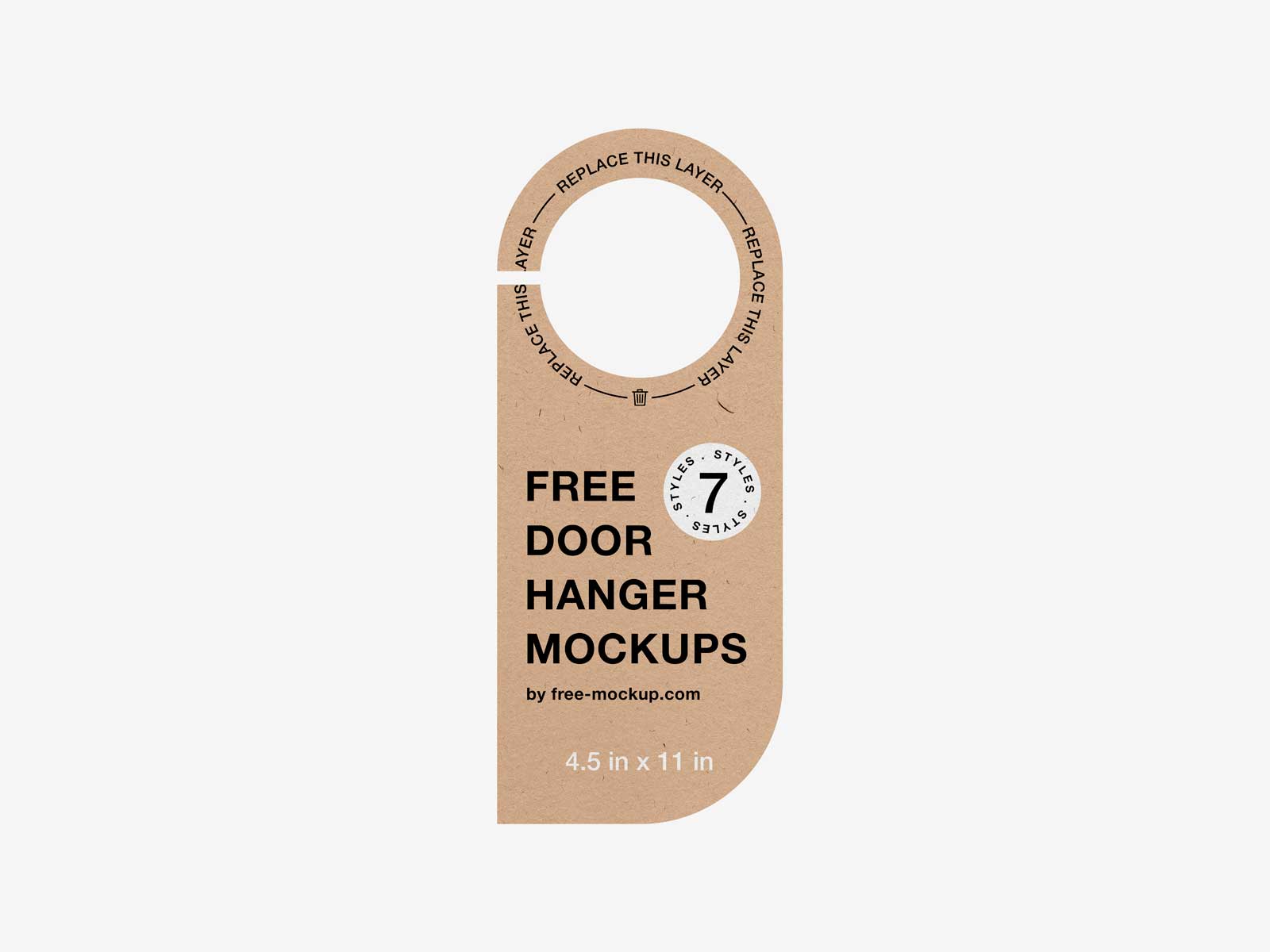 Free Kraft Door Hanger Mockup PSD (7 Styles)
