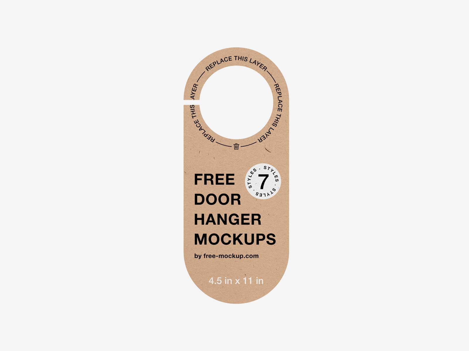 Free Kraft Door Hanger Mockup PSD (7 Styles)