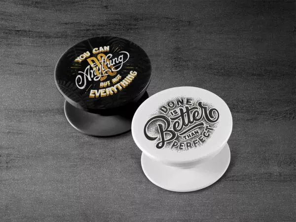 PopSocket Mockup in Black & White Colors