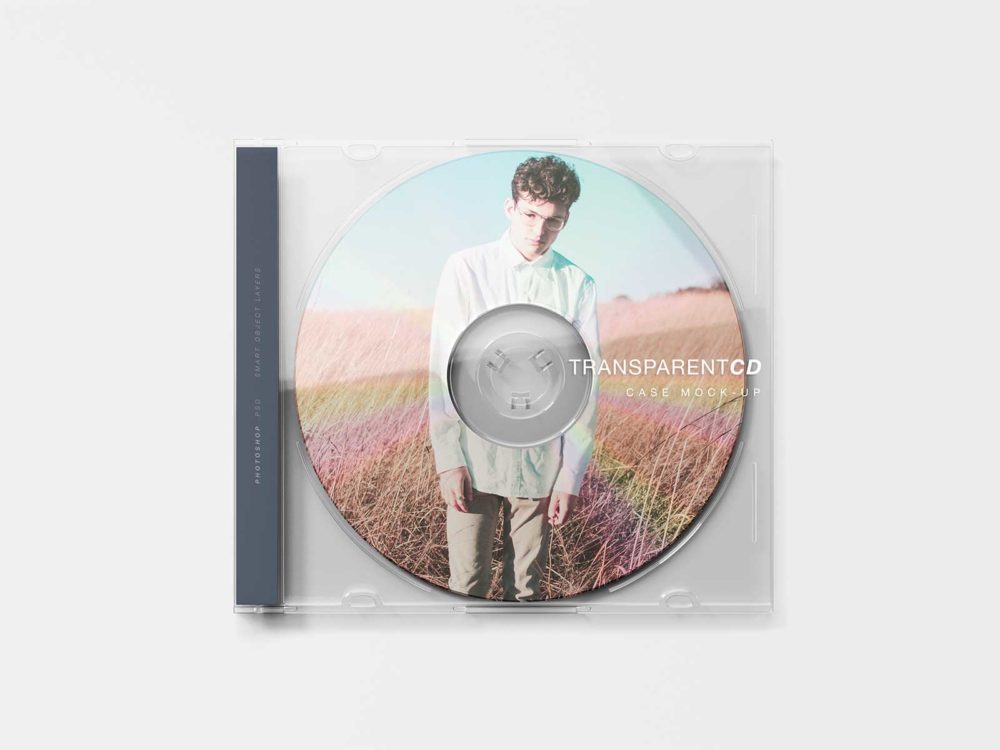 Free Transparent CD Case Mockup PSD