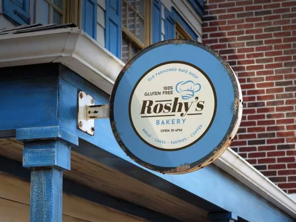 Wall-Mounted Store Sign Mockup