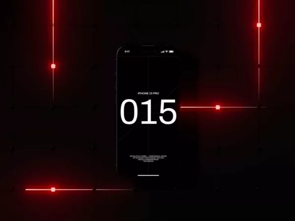 Free iPhone 15 App Mockup