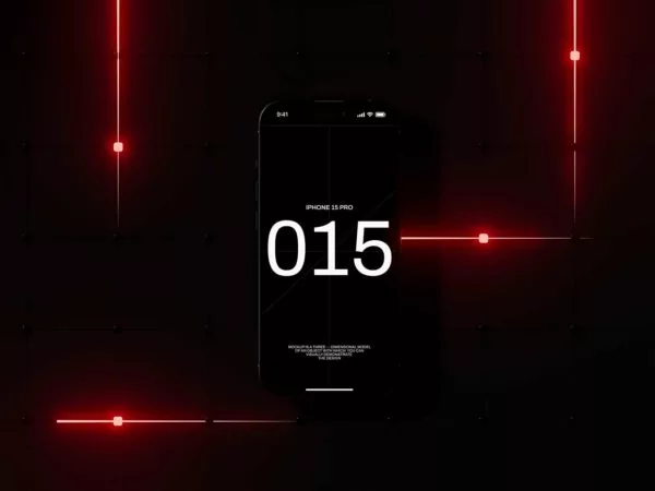 Free iPhone 15 App Mockup