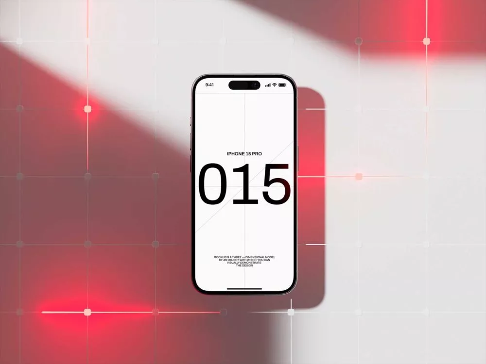 Free iPhone 15 App Mockup