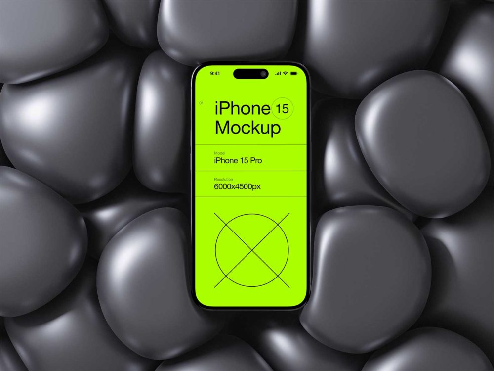 Free iPhone 15 App Mockup Presentation