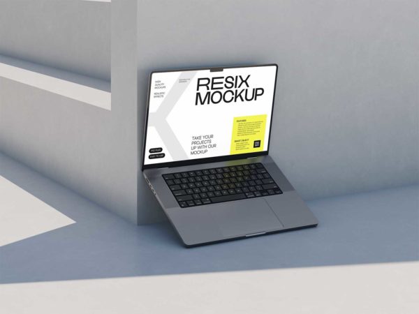 MacBook Pro Laptop Mockup Free PSD Scene