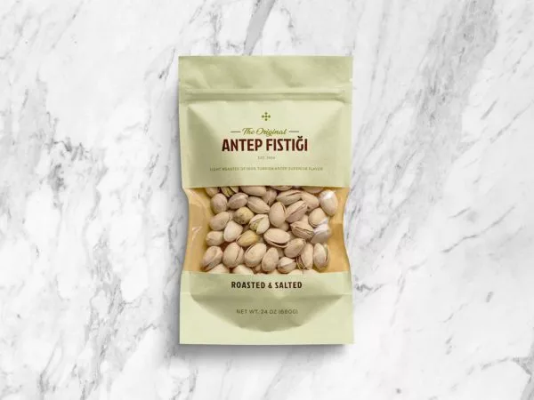Pistachio Window Pouch Packaging PSD Mockup