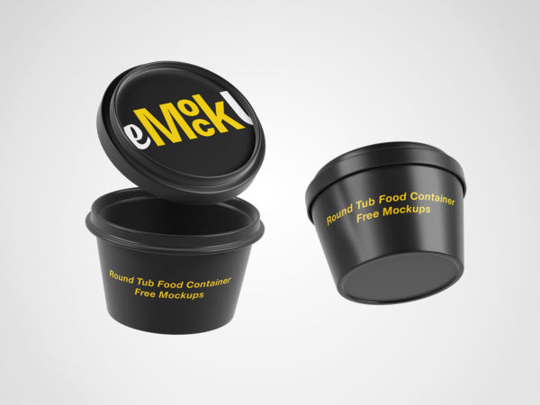 Round Tub Food Container Free Mockups