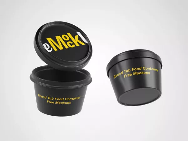 Round Tub Food Container Mockups