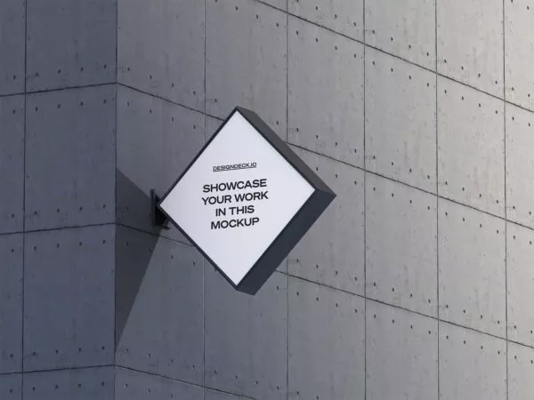 Wall Corner Sign Mock-Up