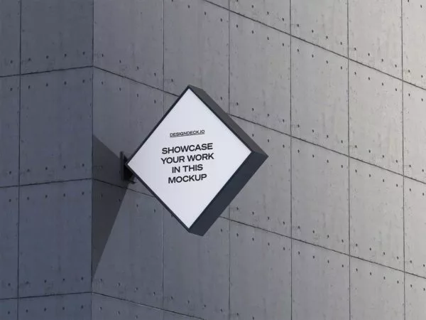 Wall Corner Sign Mock-Up