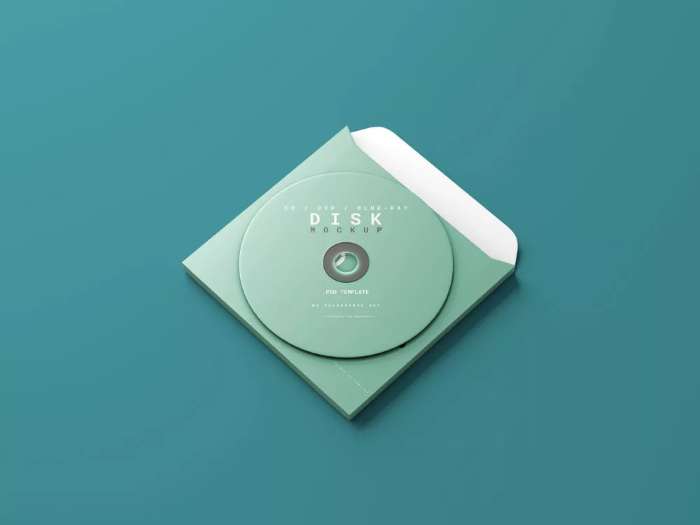 CD/DVD/Blue-Ray Disc Mockup with Box