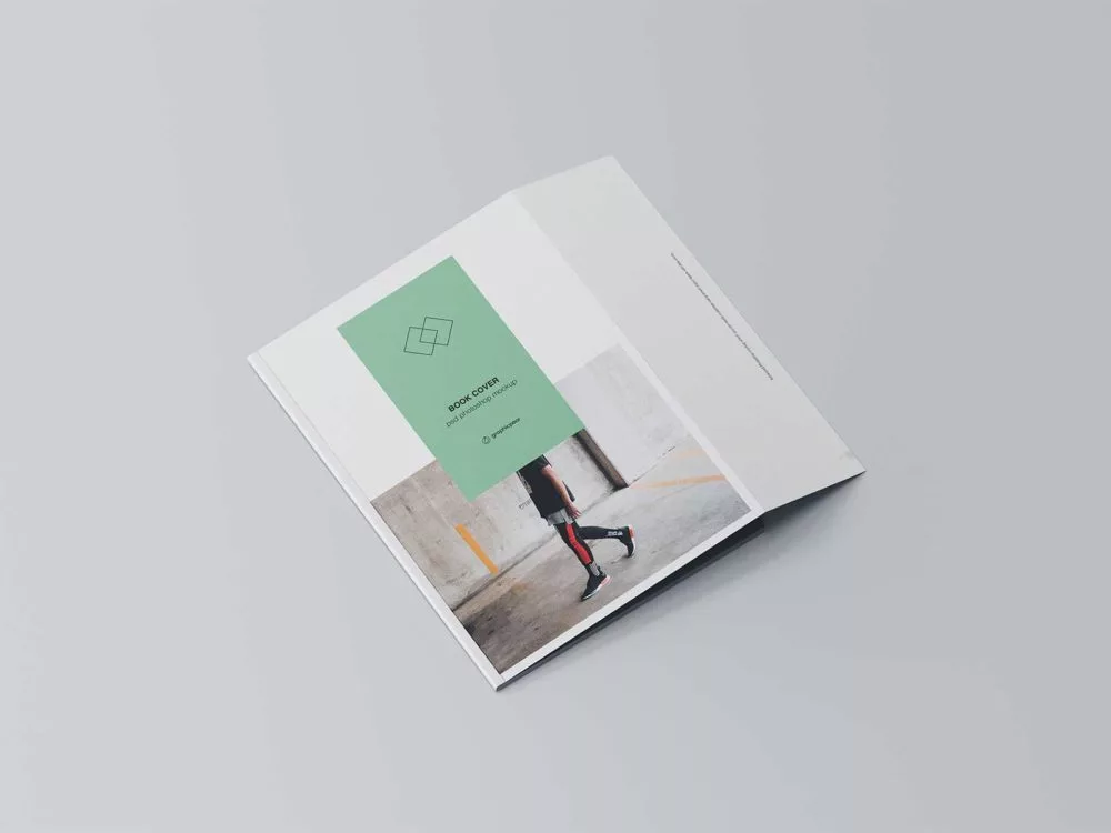 Free Book Cover Mockup with Inner Fold Mockup
