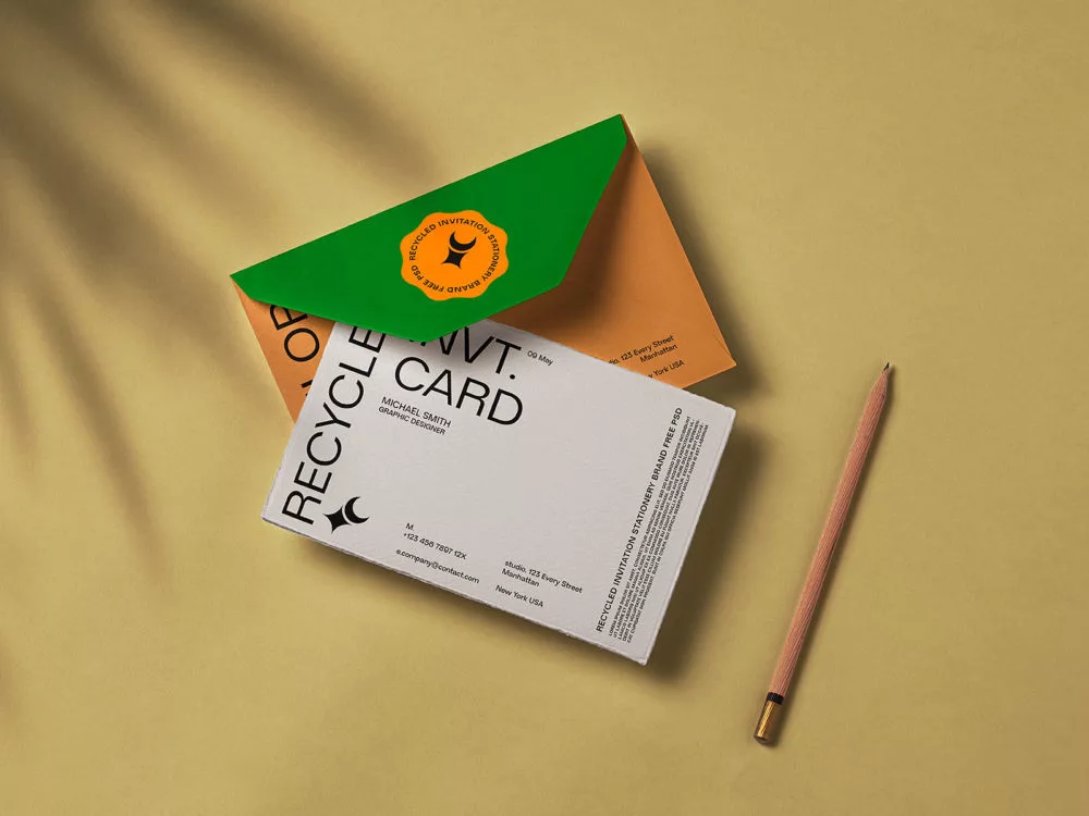 Free Branding Invitation Card PSD Mockup