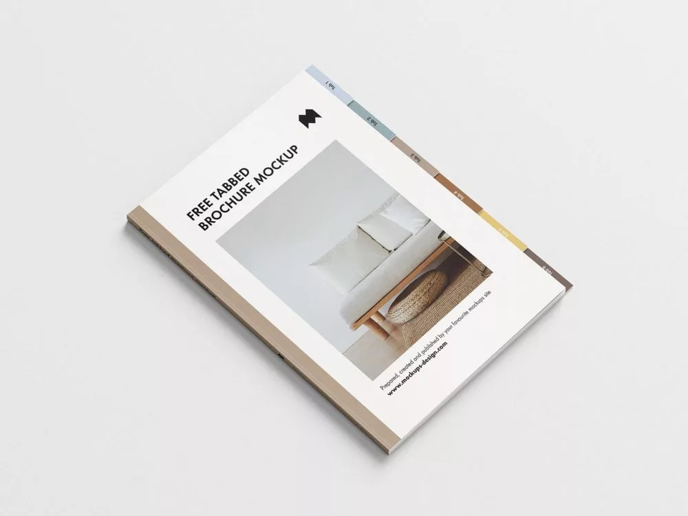Free Brochure with Tabs Mockup