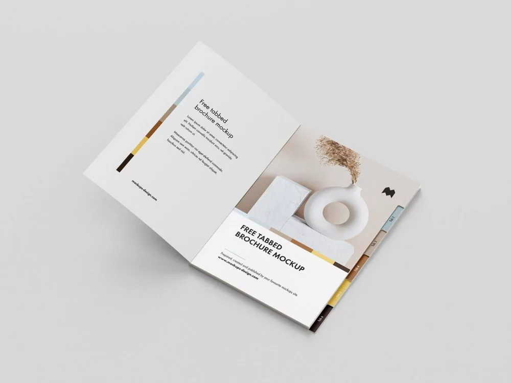 Free Brochure with Tabs Mockup