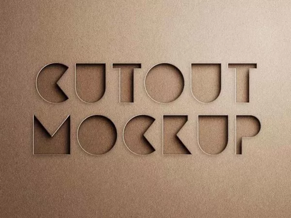 Craft Paper Cut Out Logo Mockup
