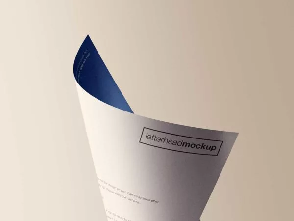 Curled Paper Logo Mockup