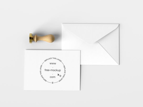 Free Envelope with Invitation Card Mockup