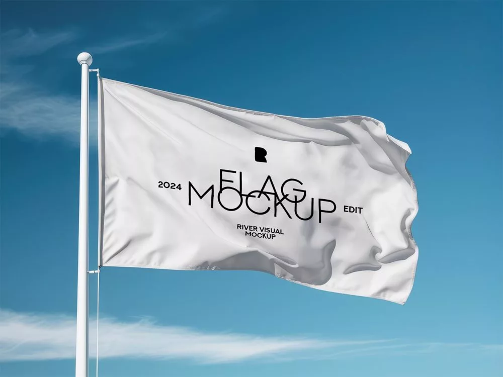 Free Flag Mockup PSD