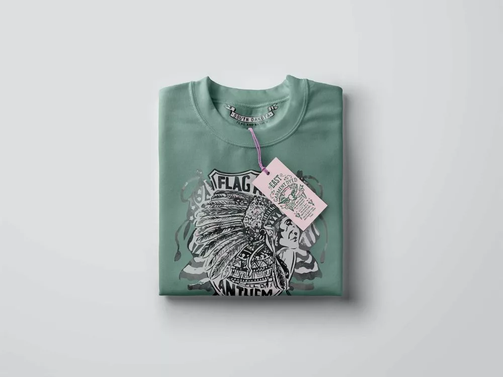 Free Folded Sweatshirt Mockup with Tag