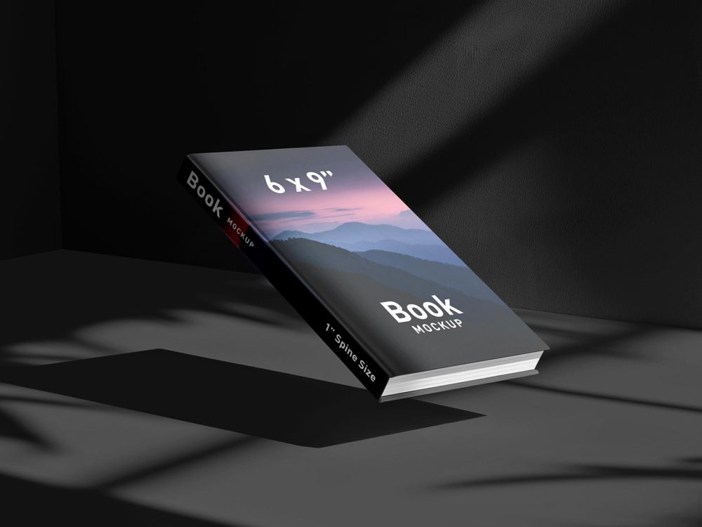 Free Hardcover Book Mockup (6 x 9 In)