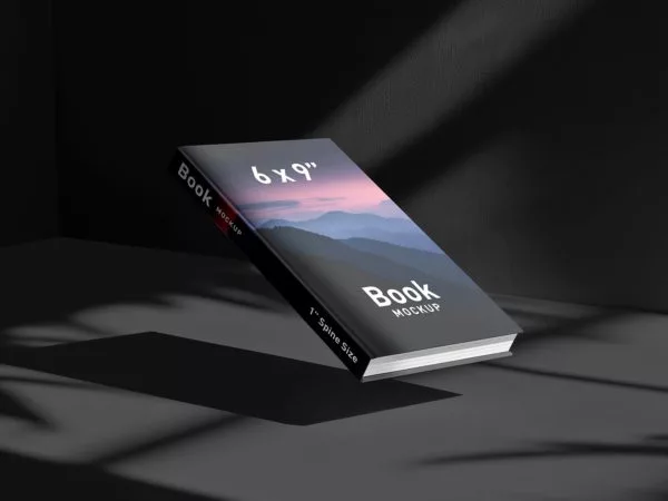 Free Hardcover Book Mockup (6 x 9 In)