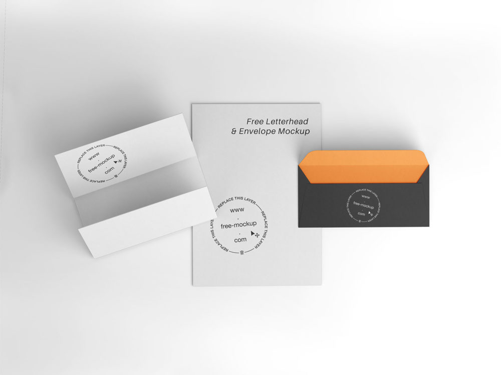 Free Letterhead and Envelope Mockup