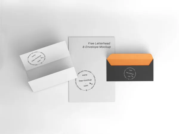 Free Letterhead and Envelope Mockup
