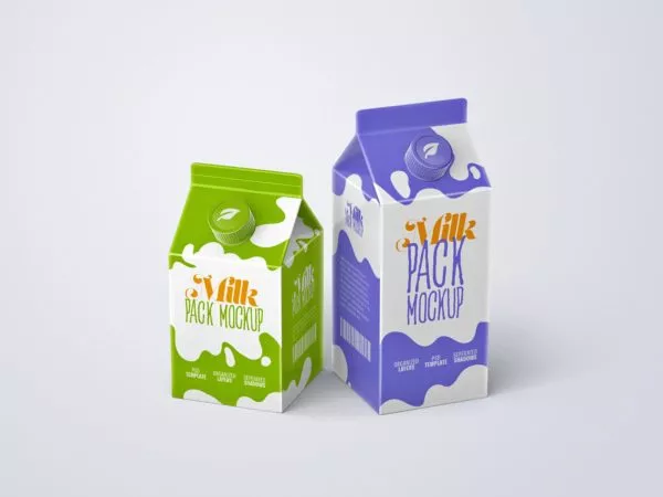 Milk Carton Box Mockup