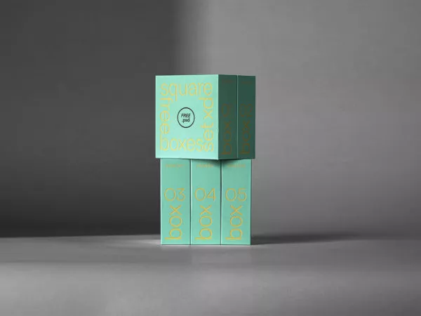 Nested Square Boxes Mockup
