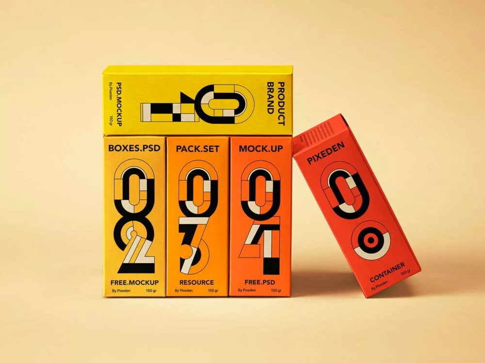 Free Product Box Mockup Set