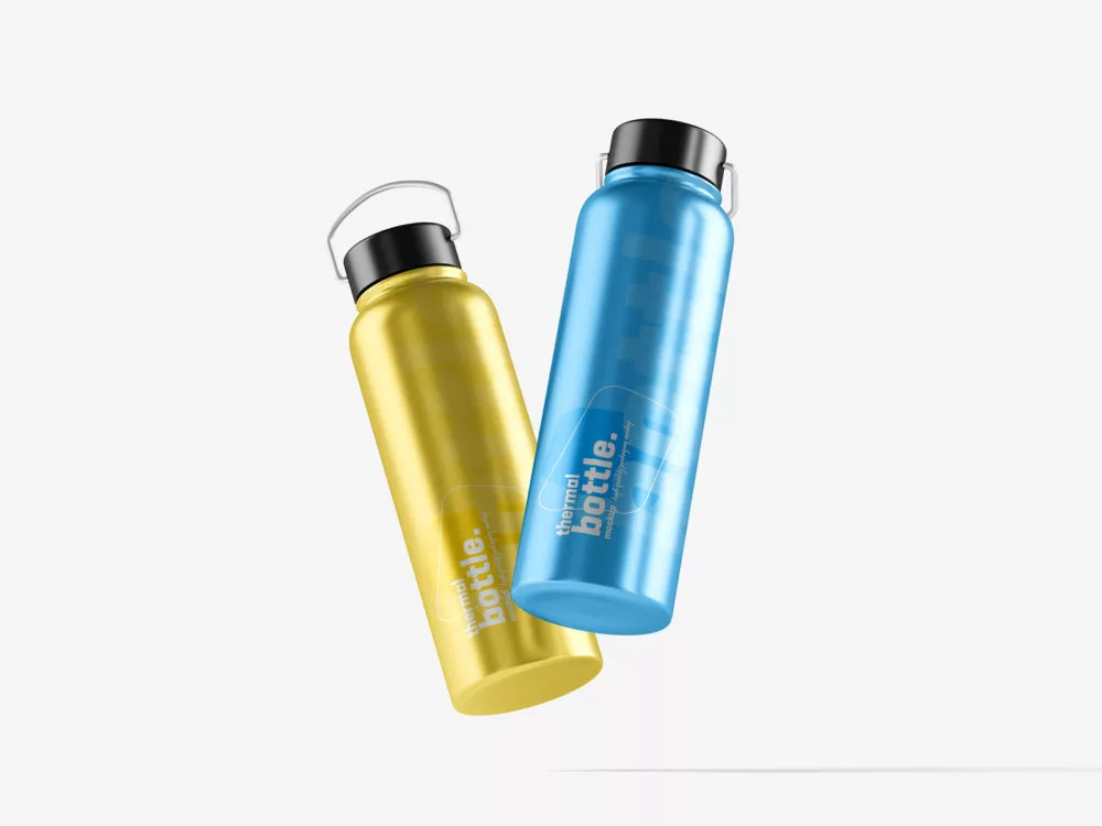 Free Thermal Bottle Mockup Set