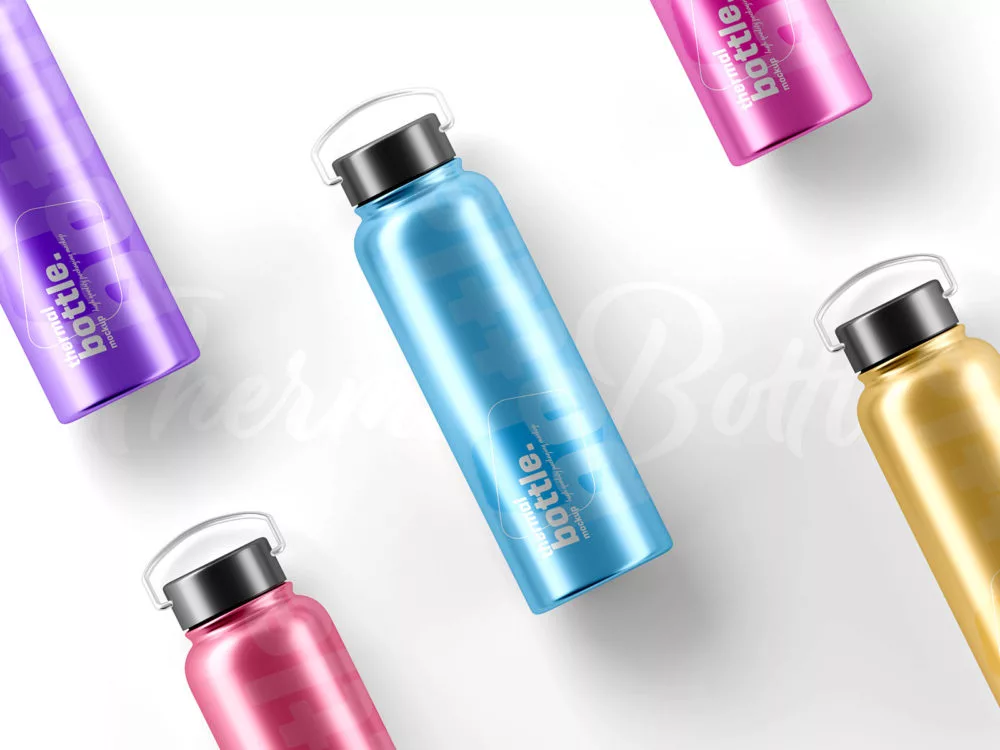 Free Thermal Bottle Mockup Set
