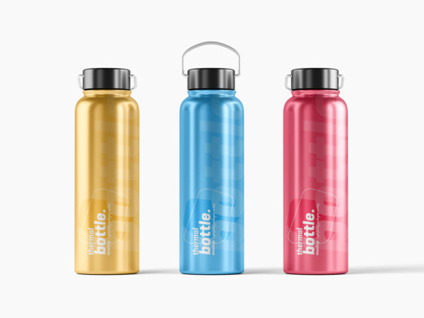 Free Thermal Bottle Mockup Set