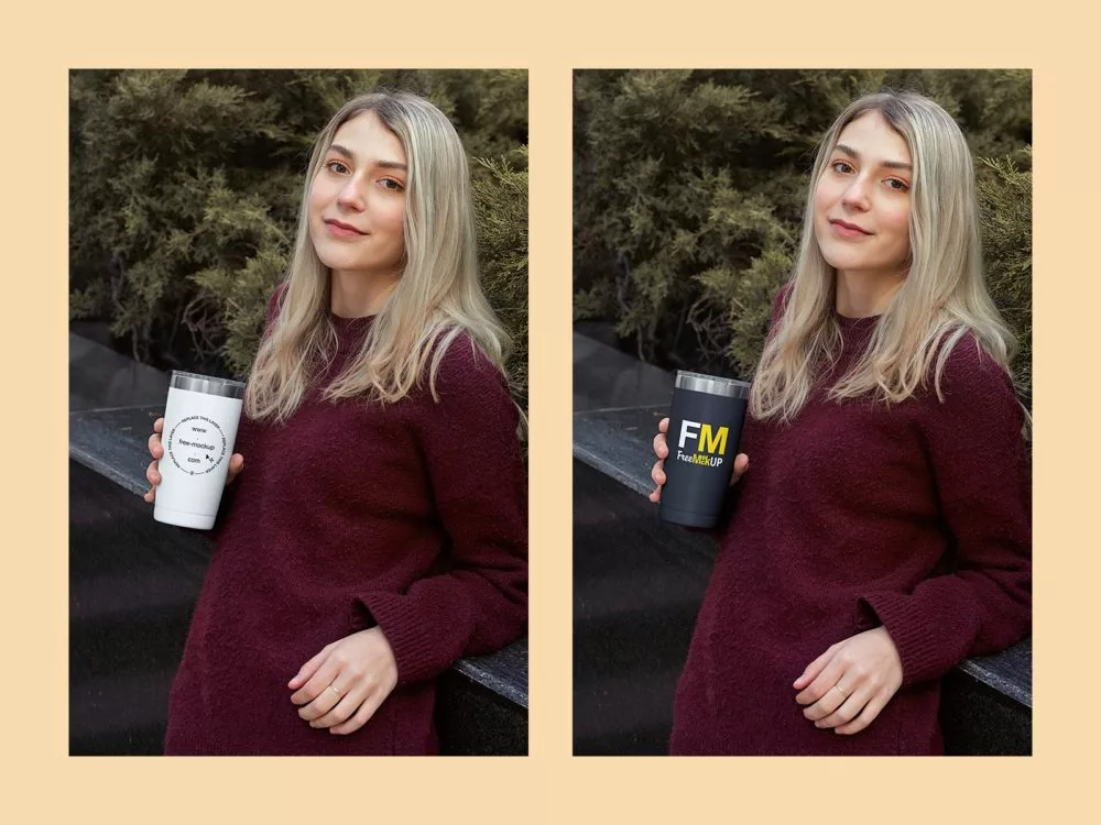 Free Travel Mug Mockup – Online Mockup Generator