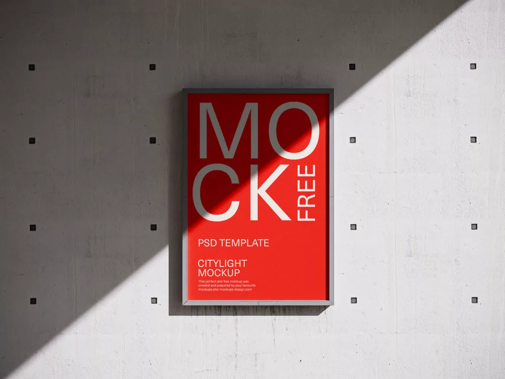 Free Urban Citylight Poster Mockup (PSD)