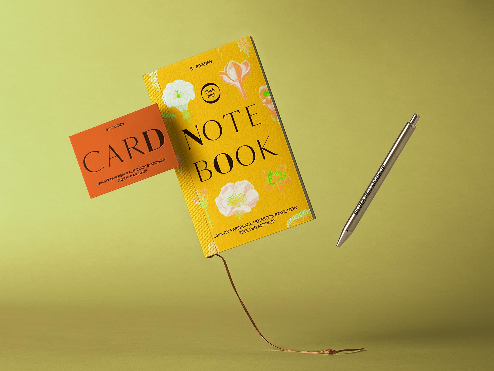 Gravity paperback notebook mockup the free mockup