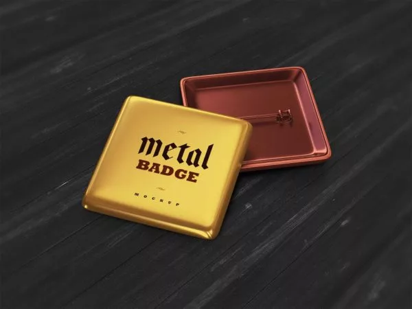 Metal Pin Badge PSD Mockup