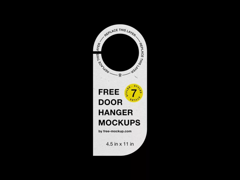 Paper Door Hanger Free Mockups (7 Styles)