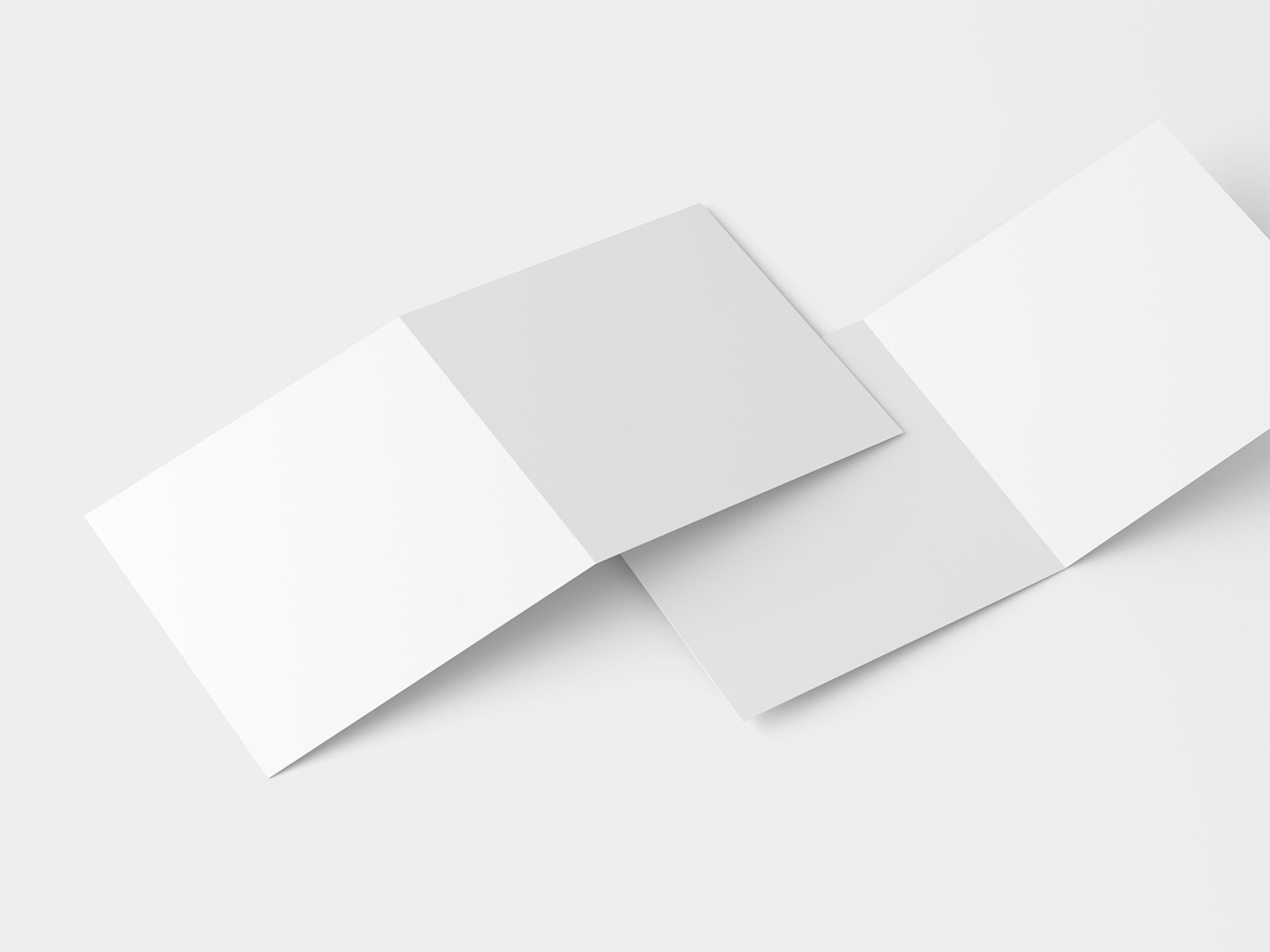 Square Bifold Invitation Card Mockup with Square Envelope PSD