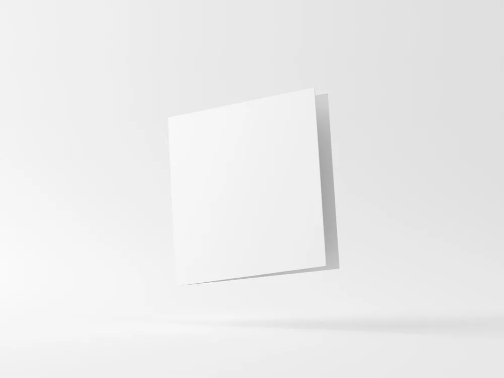 Square Bifold Invitation Card Mockup with Square Envelope PSD