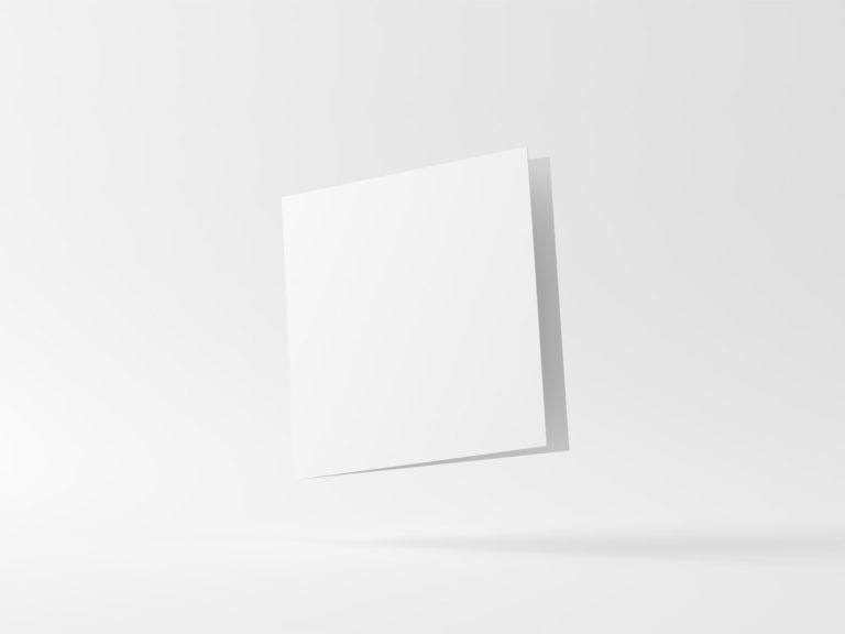 Square Bifold Invitation Card Mockup with Square Envelope PSD