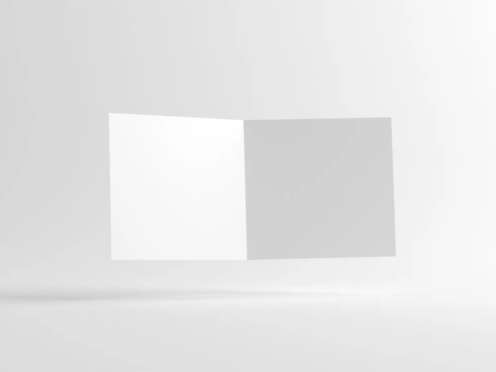 Square Bifold Invitation Card Mockup with Square Envelope PSD