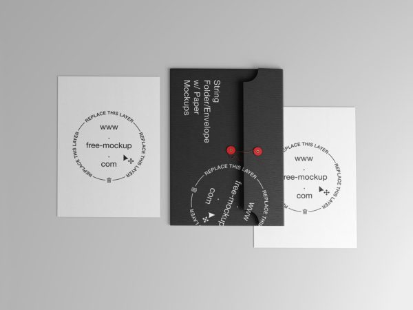 String Folder/Envelope with Letterhead Mockup Set